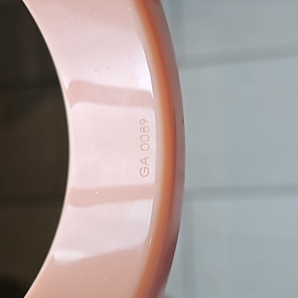 Louis Vuitton Pink Sparkly Resin Bangle Bracelet Silver Logo Studs w/Dustbag - Picture 3 of 6